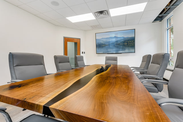 Black Walnut Live Edge River Epoxy Dining Table