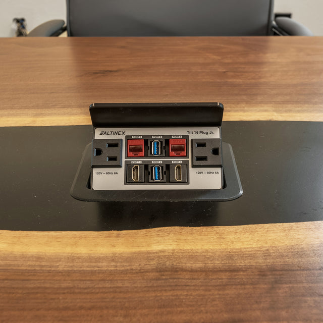 Black Walnut Live Edge River Epoxy Dining Table