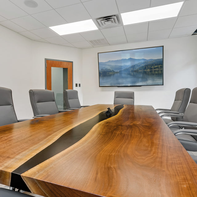 Black Walnut Live Edge River Epoxy Dining Table