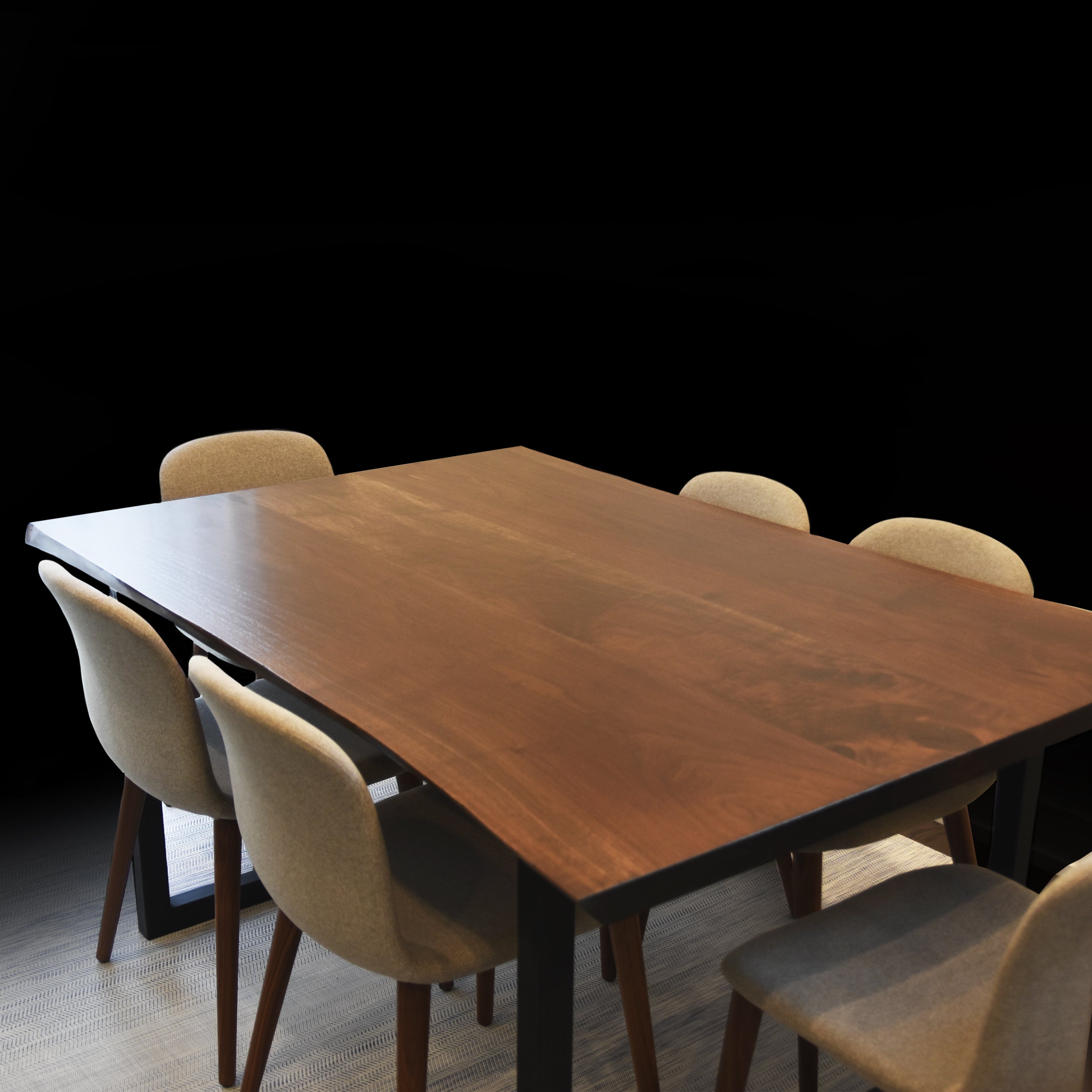 Product image 1: Book Matched Black Walnut Live Edge Dining Table