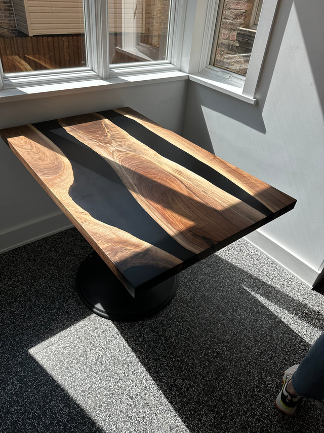 Black Walnut Live Edge River Epoxy Tea Table