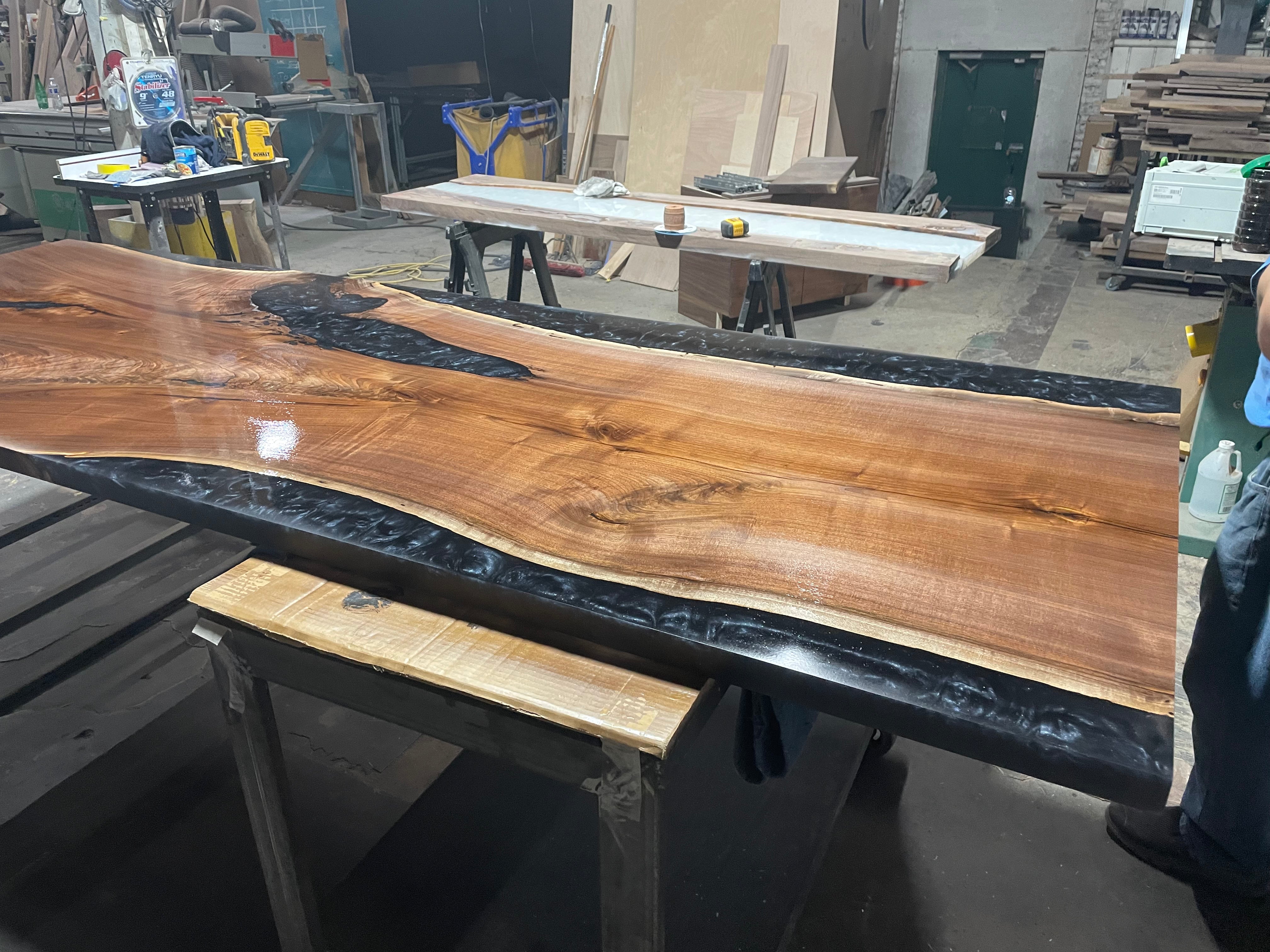 Product image 5: Black Walnut Live Edge Casted Epoxy Dining Table