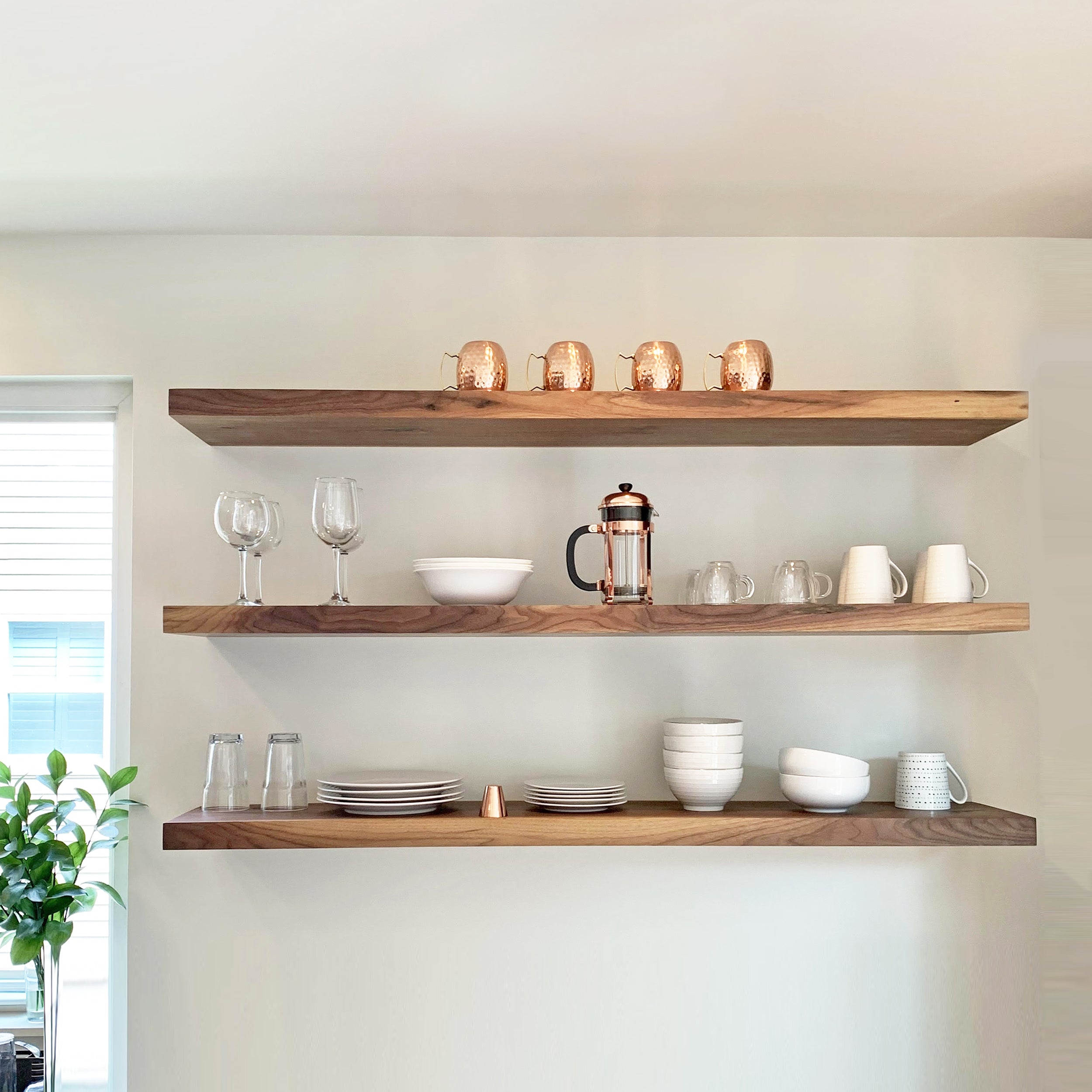 Product image 2: Walnut Floating Shelf Heavy Duty Single Slab