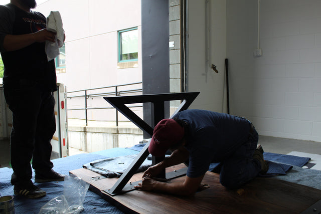 Live Edge Table Walnut for Conference Room with Smart Hub Integration Chicago Makers Studio
