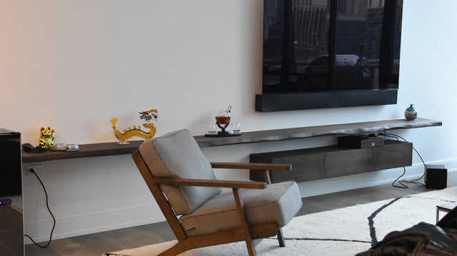 Entertainment Center w/ Solid Black Walnut Cabinet Chicago Makers Studio