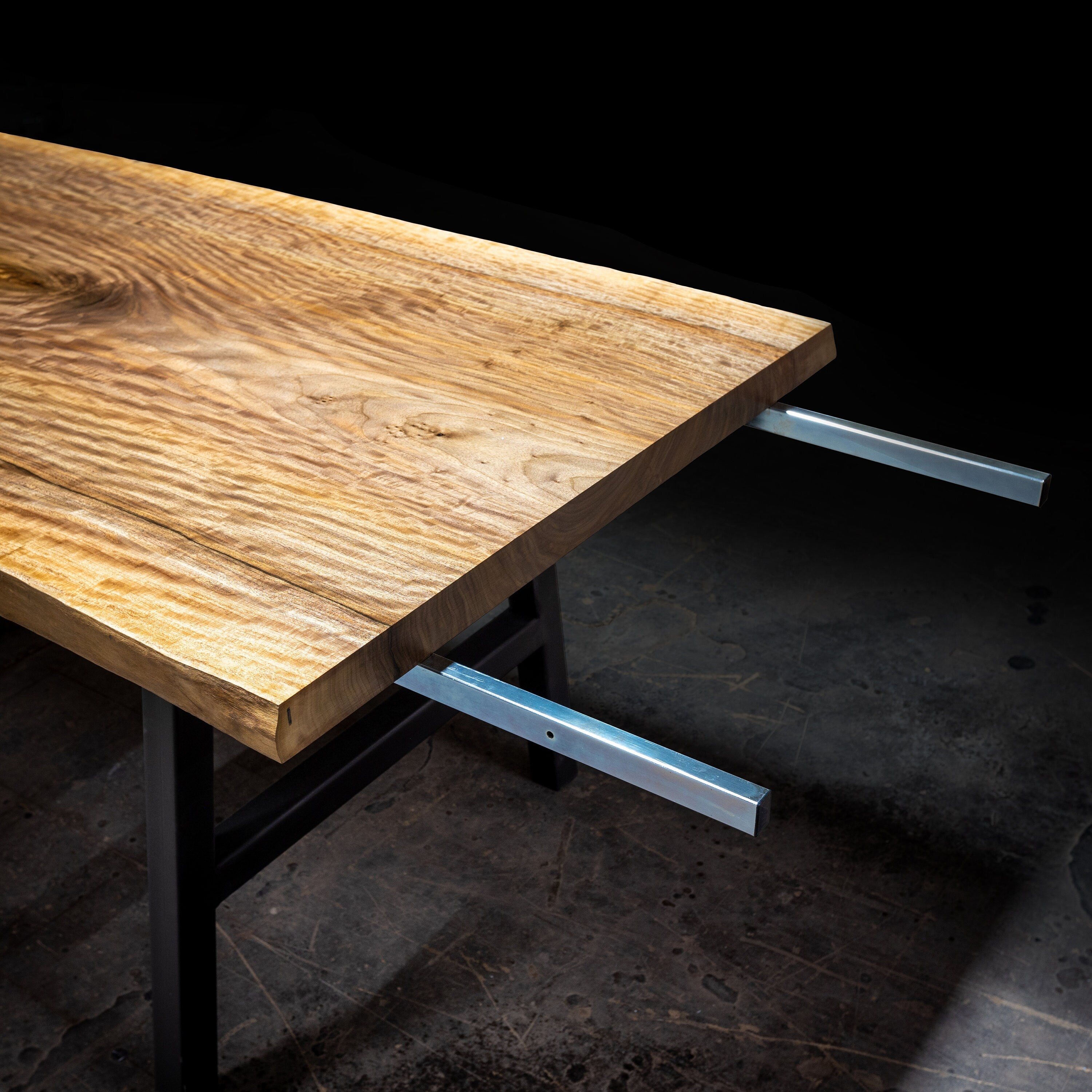 Product image 1: Live Edge Dining Table Walnut with Extendable Leaves