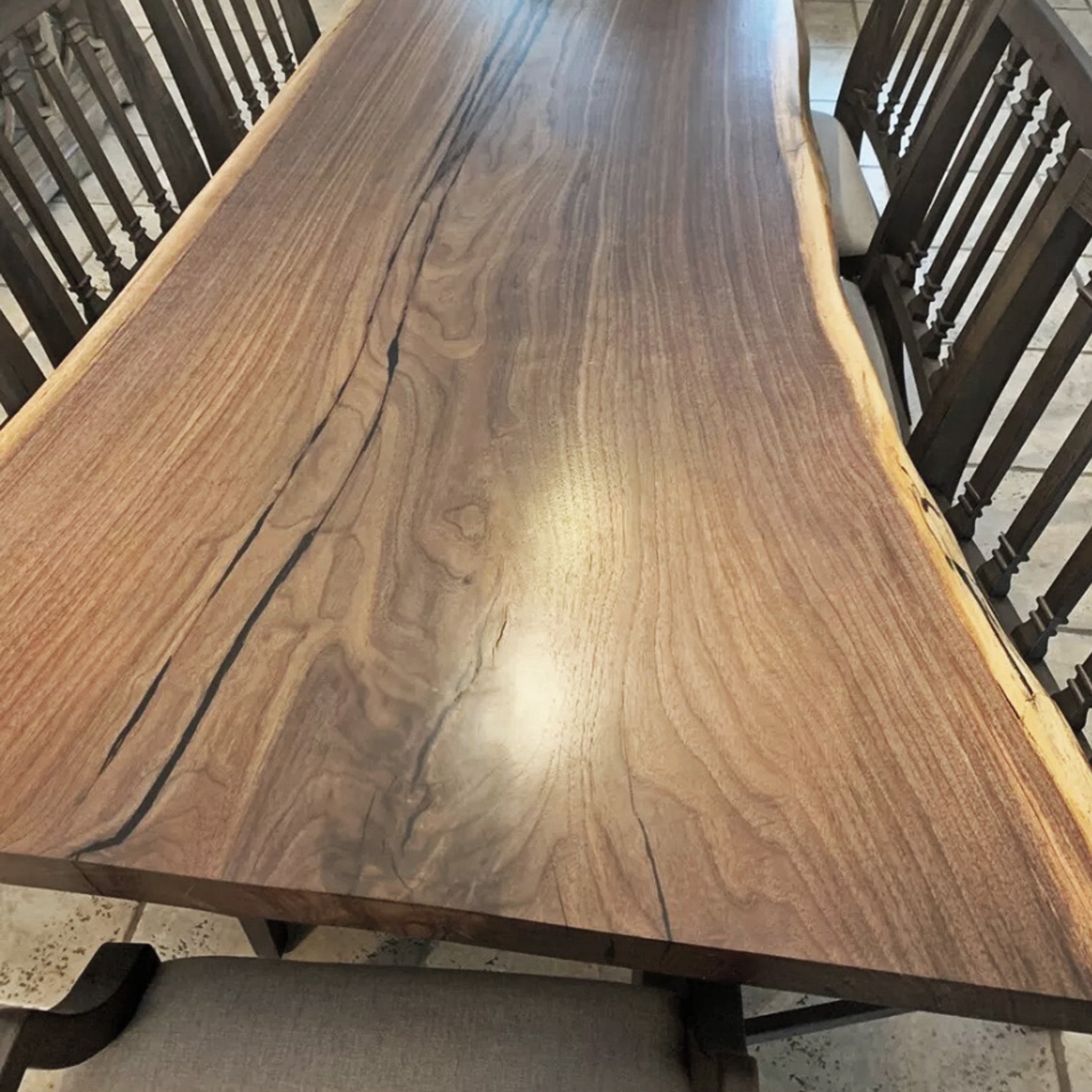 Product image 4: Single Slab Dining Table with Live Edge in Black Walnut