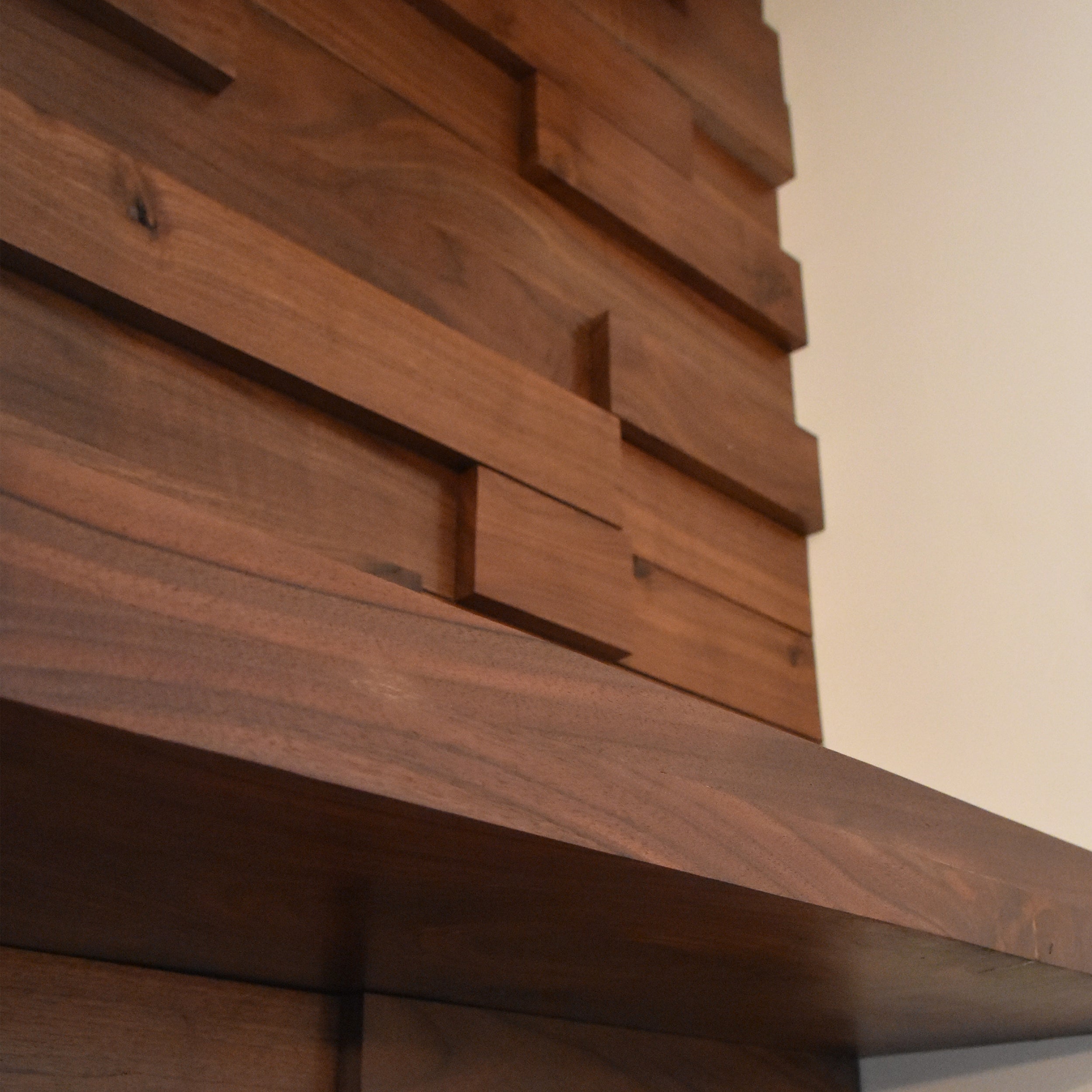 4 Inches Thick Heavy Duty Solid Walnut Floating Shelf