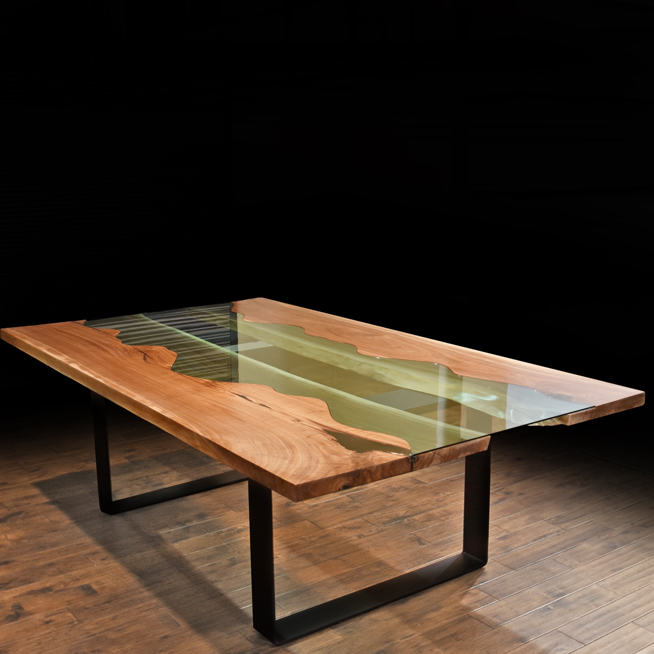 Product image 1: Handmade Black Walnut Live Edge River Dining Table