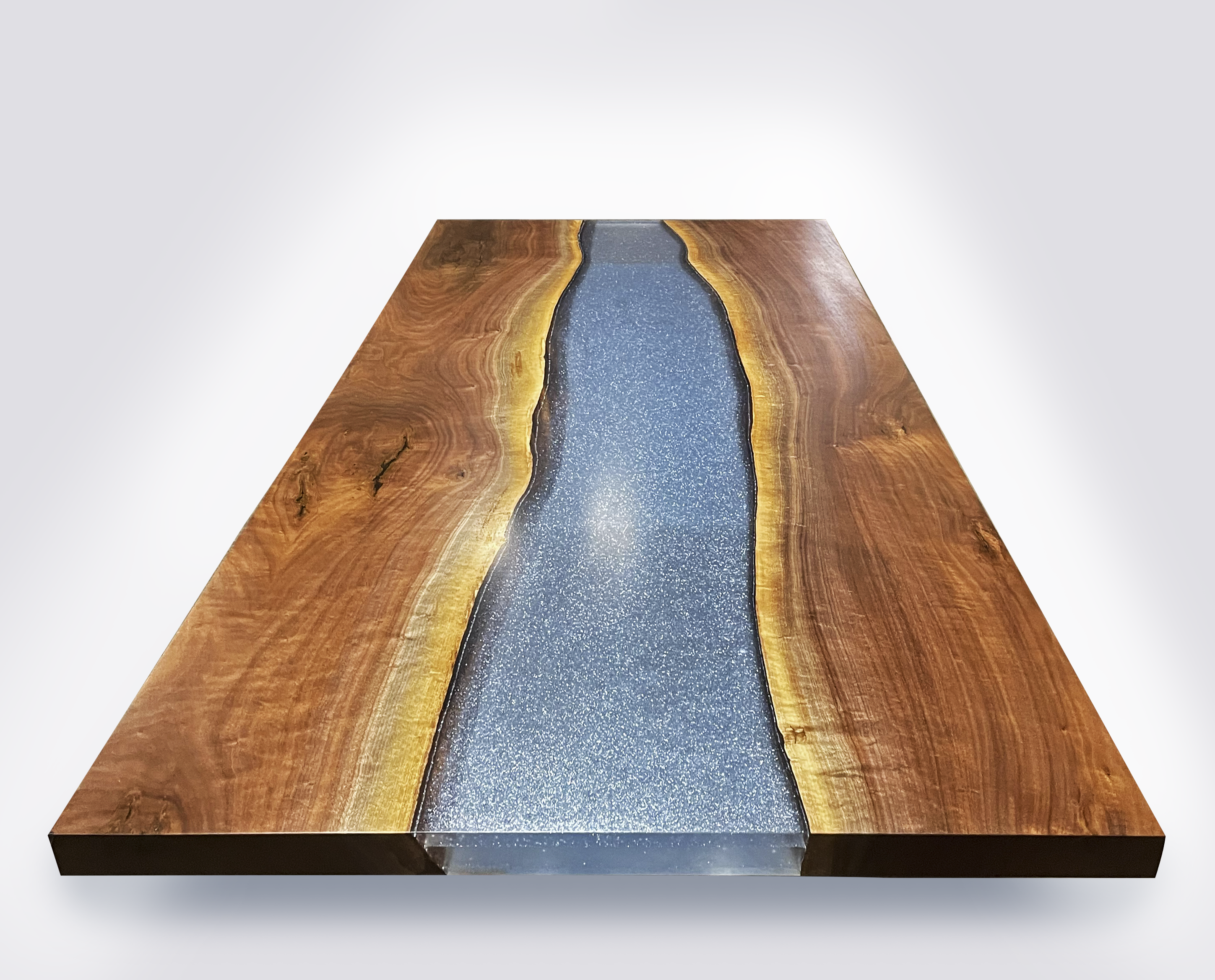 Product image 2: Black Walnut Live Edge River Epoxy Dining Table