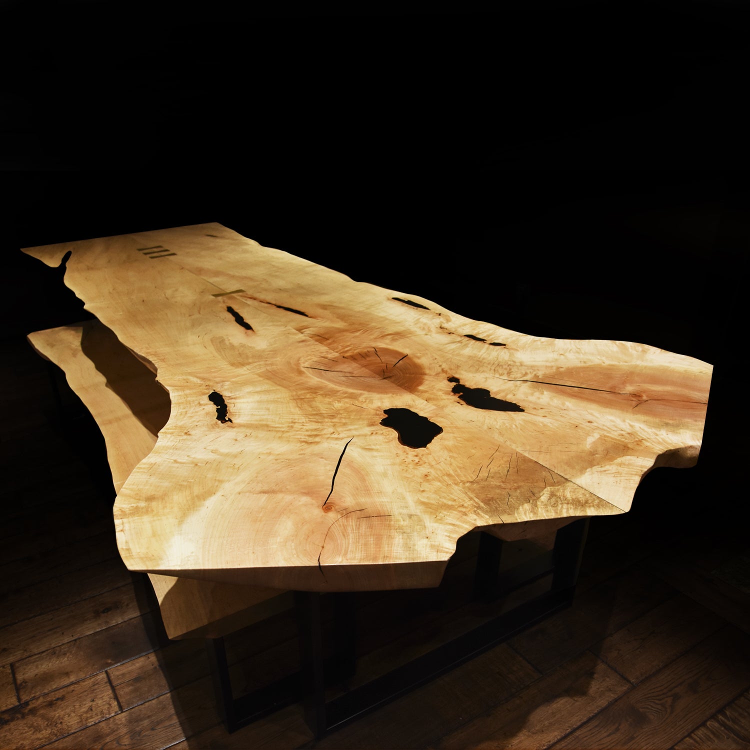 Live Edge Dining Table Solid Maple with Live Edge Bench