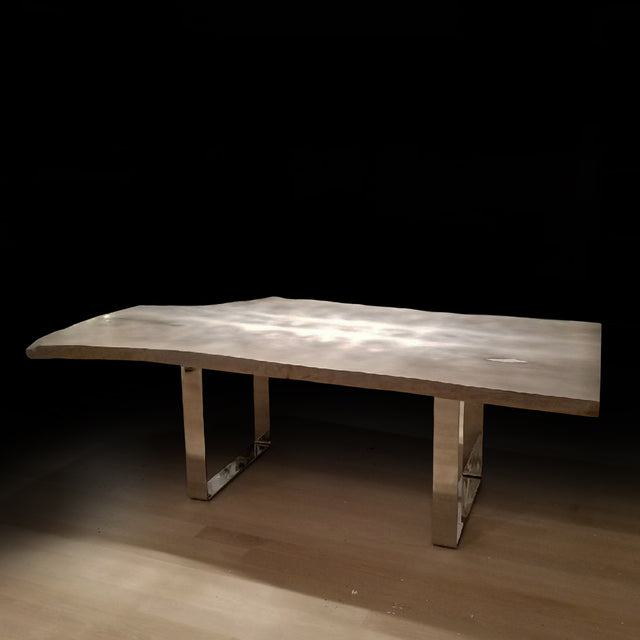 Ash With Aluminum Filled Single Slab Live Edge Dining