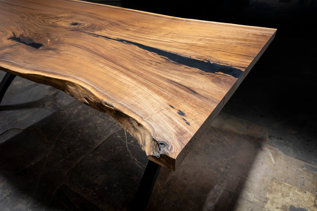 Live Edge Single Slab Black Walnut Dining Table