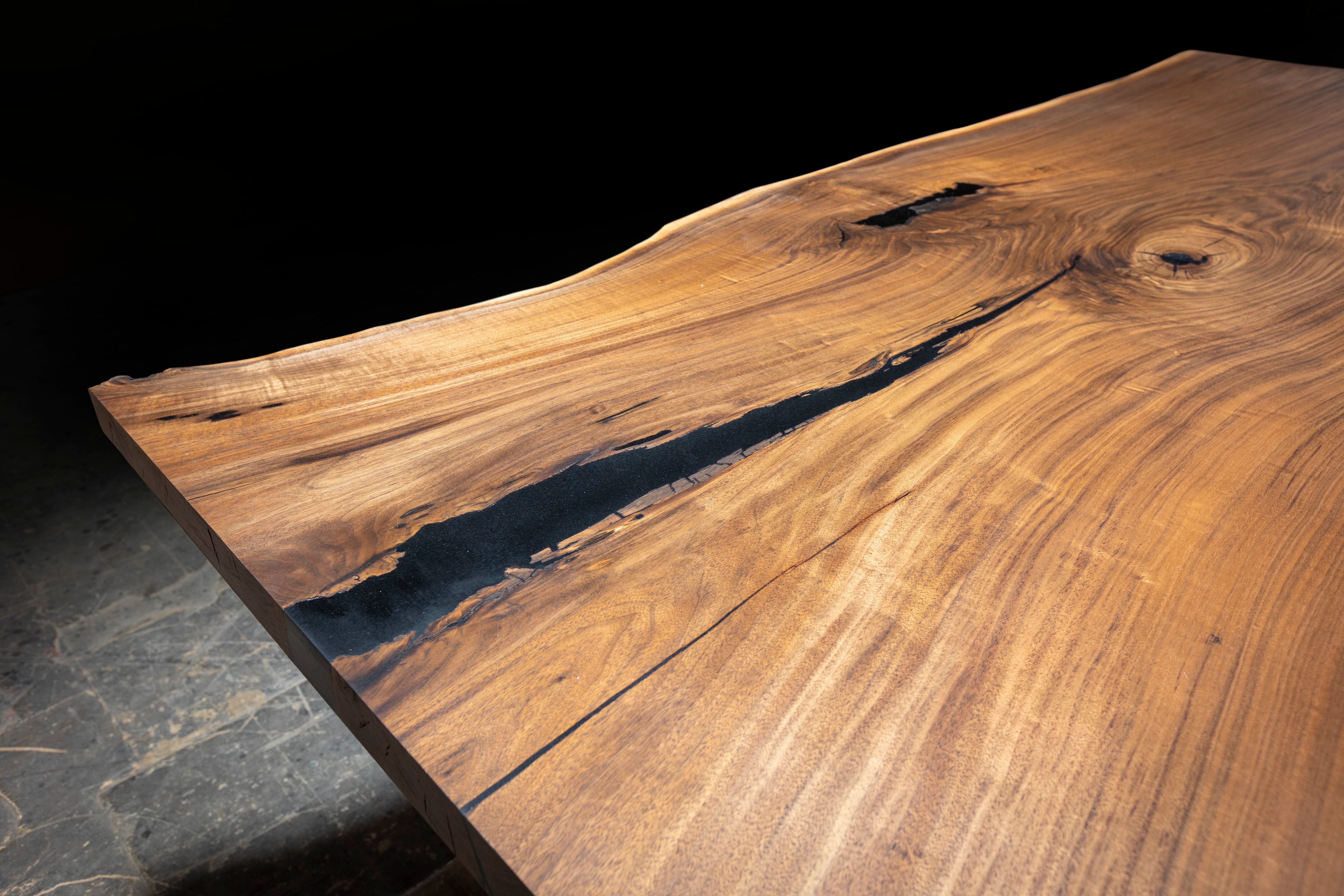 Live Edge Single Slab Black Walnut Dining Table