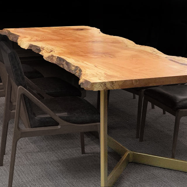 Live Edge Dining Table Spalted Maple Single Slab