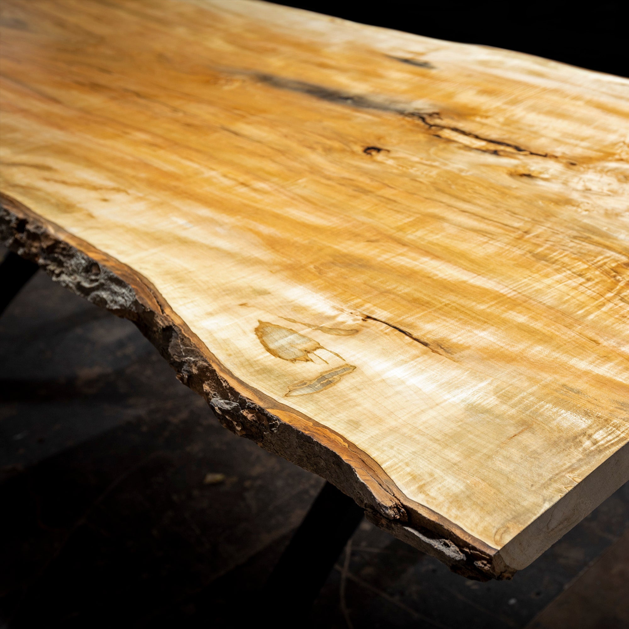 Solid Maple Live Edge Dining Table