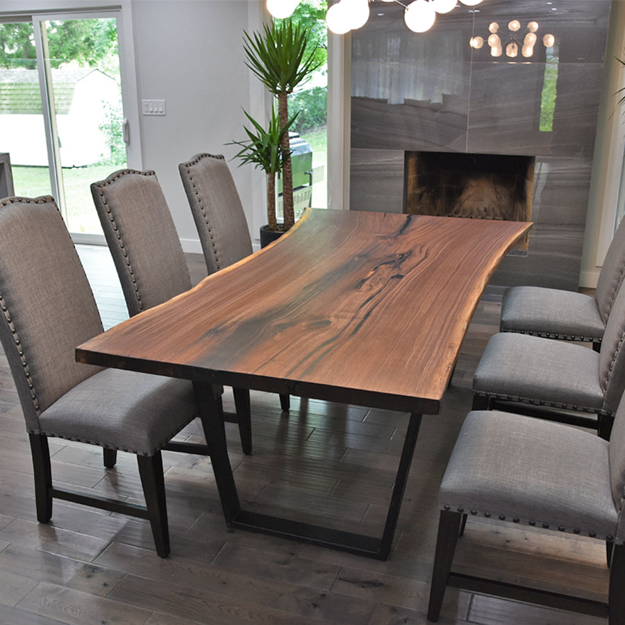 Single Slab Black Walnut Live Edge Dining Table