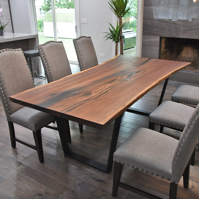 Single Slab Black Walnut Live Edge Dining Table