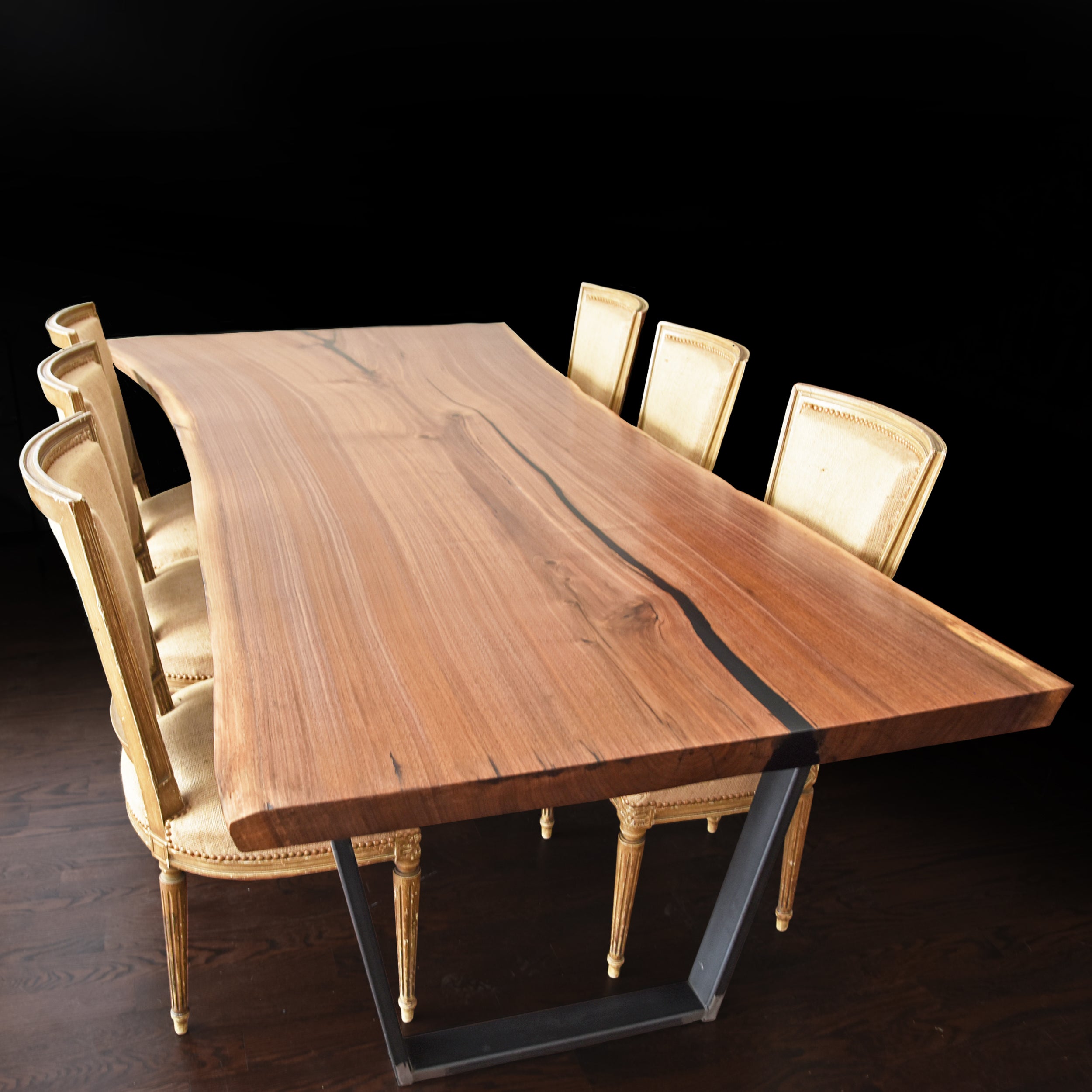 Live Edge Dining Table Single Slab Black Walnut