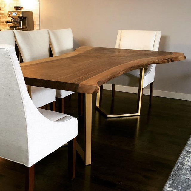 Black Walnut Live Edge Dining Table with Single Slab