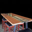 Handmade Black Walnut Live Edge River Kitchen Table with invented glass