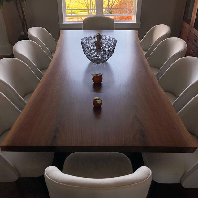 Black Walnut Book Matched Live Edge Dining Table