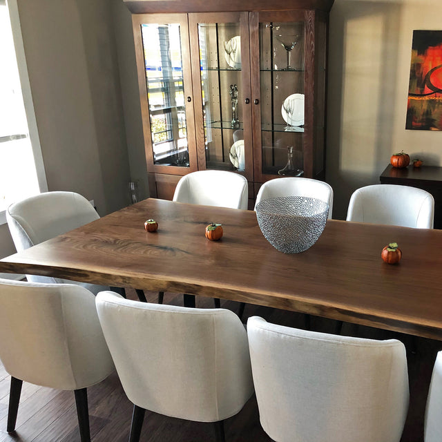 Black Walnut Book Matched Live Edge Dining Table