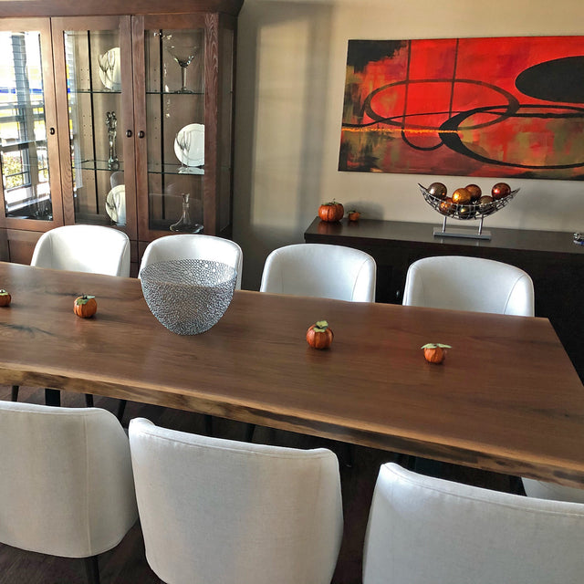 Black Walnut Book Matched Live Edge Dining Table