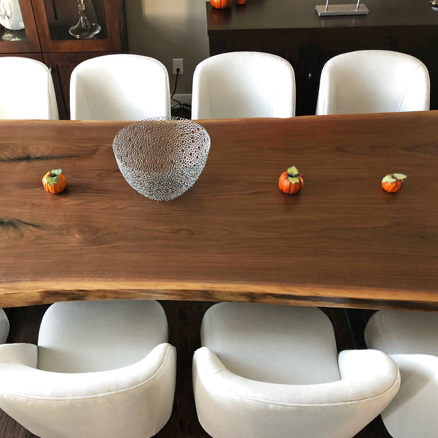 Black Walnut Book Matched Live Edge Dining Table