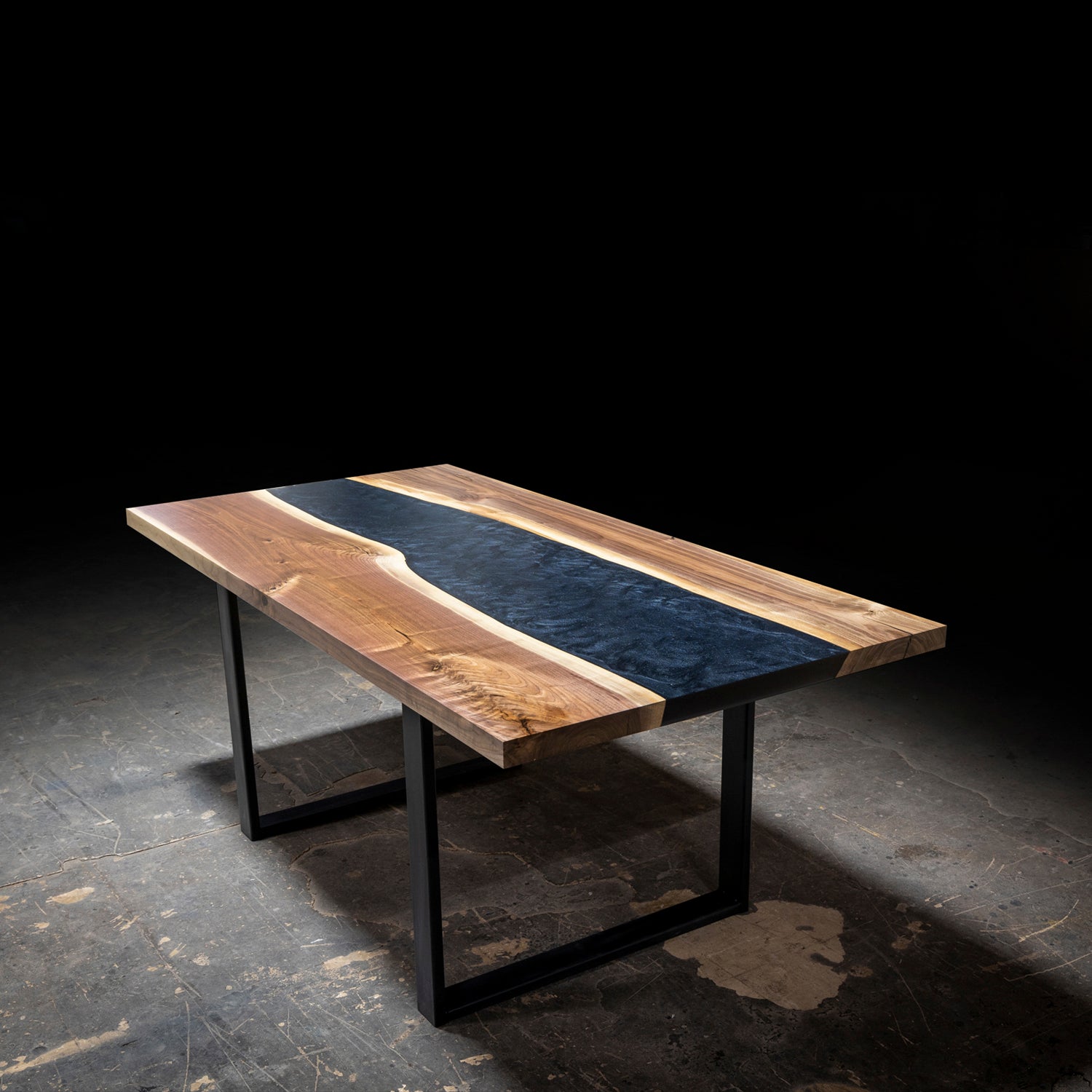 Black epoxy walnut online table