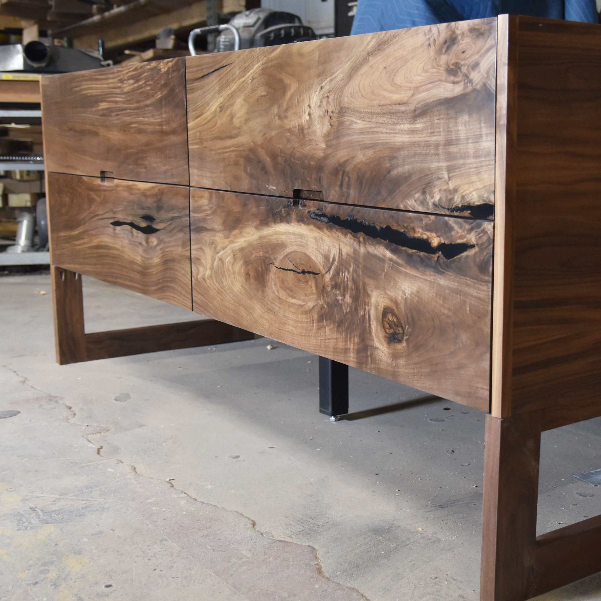 Custom Black Walnut bathroom Vanity Cabinet