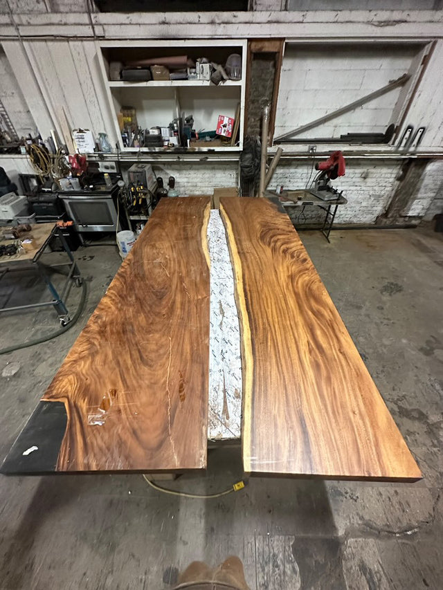 Black Walnut Live Edge River Epoxy Dining Table