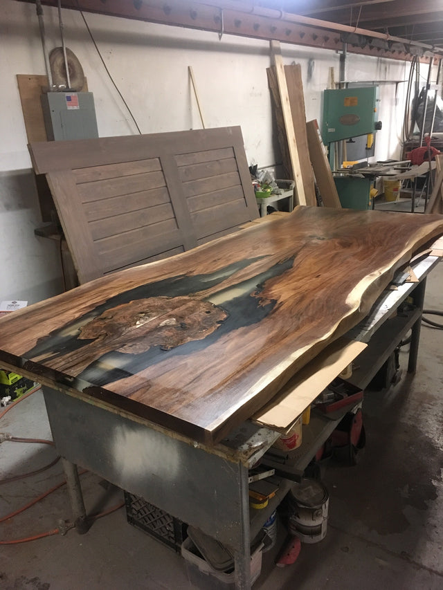 Black Walnut Book Matched Live Edge Dining Table