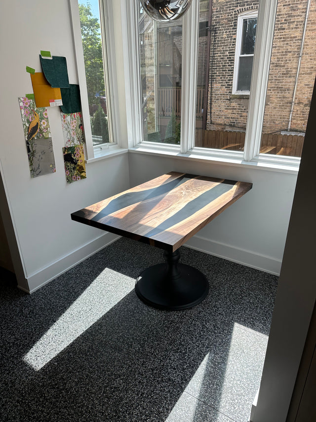 Black Walnut Live Edge River Epoxy Dining Table