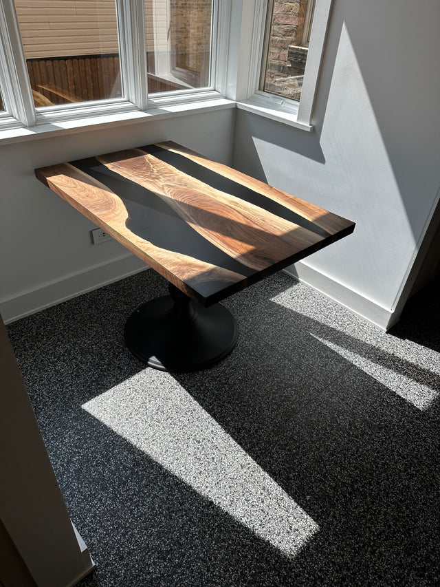 Black Walnut Live Edge River Epoxy Dining Table