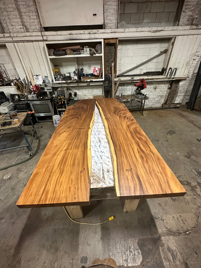 Black Walnut Live Edge River Epoxy Dining Table