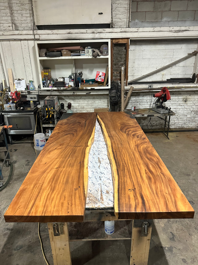 Black Walnut Live Edge River Epoxy Dining Table