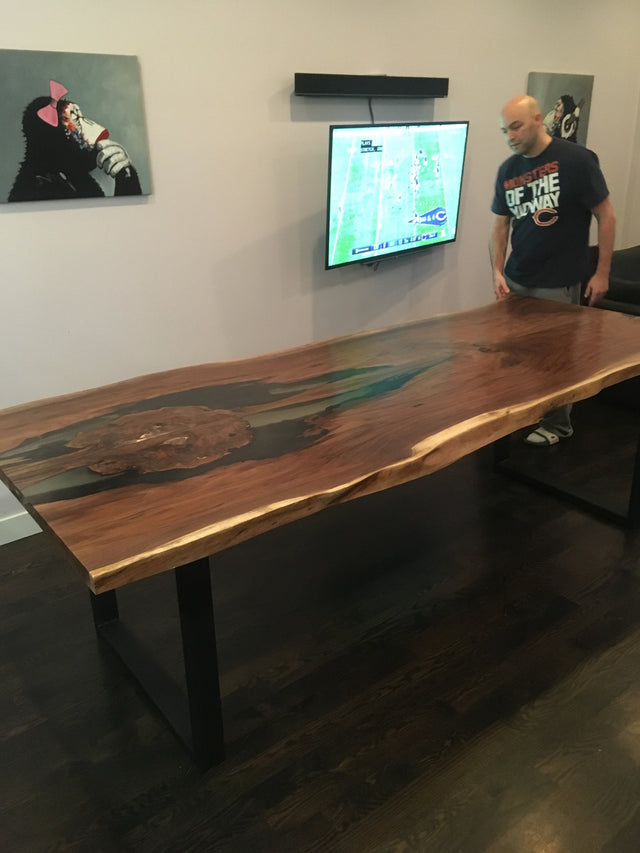 Black Walnut Book Matched Live Edge Dining Table