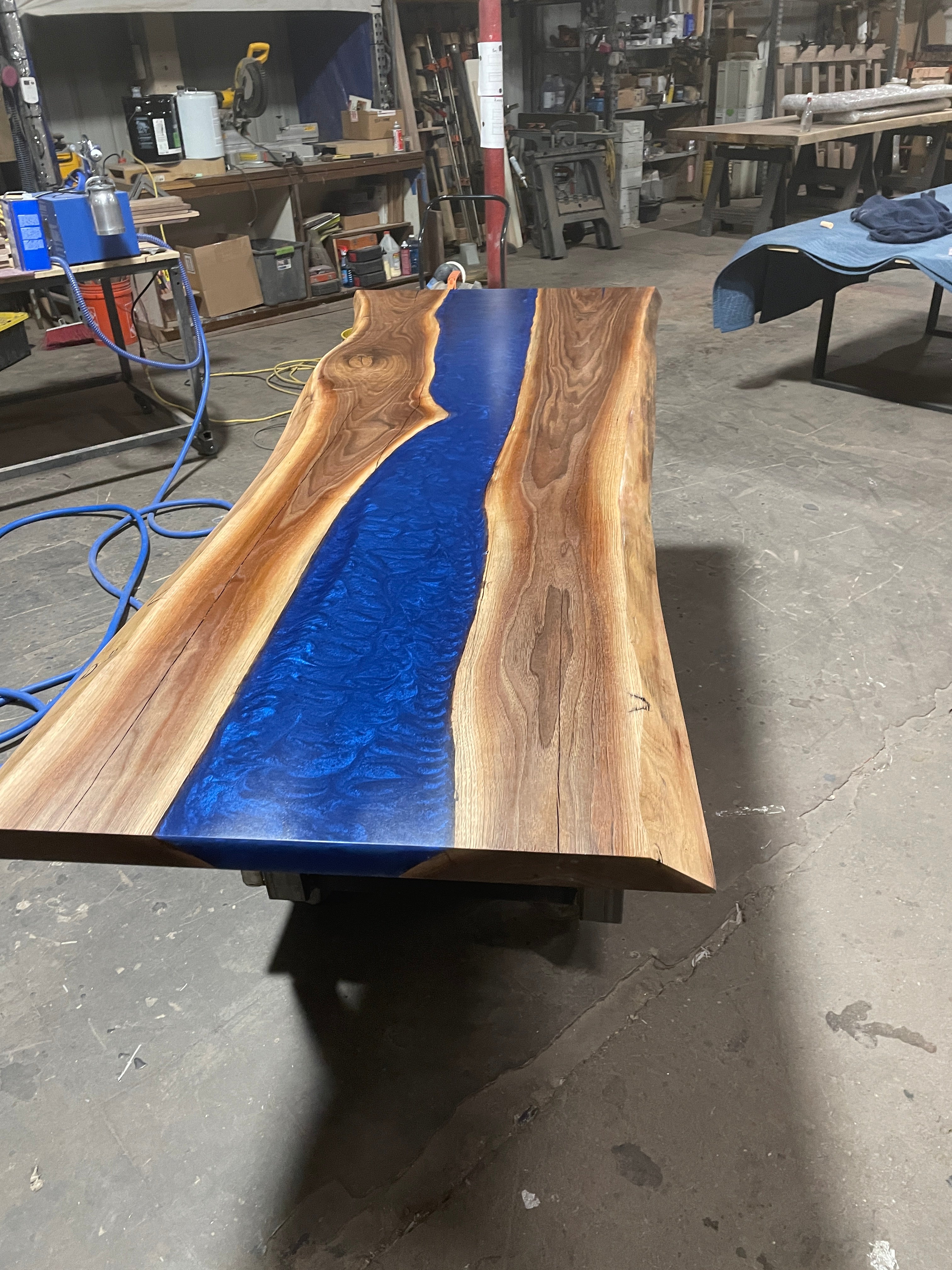 Product image 2: Black Walnut Live Edge River Epoxy Dining Table