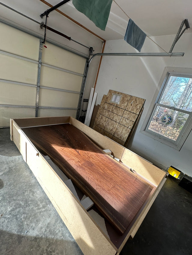 Black Walnut Dining Table with Live Edge and Single Slab Top