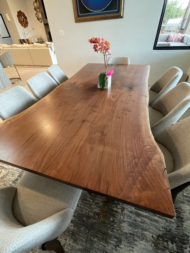 Black Walnut Book Matched Live Edge Dining Table