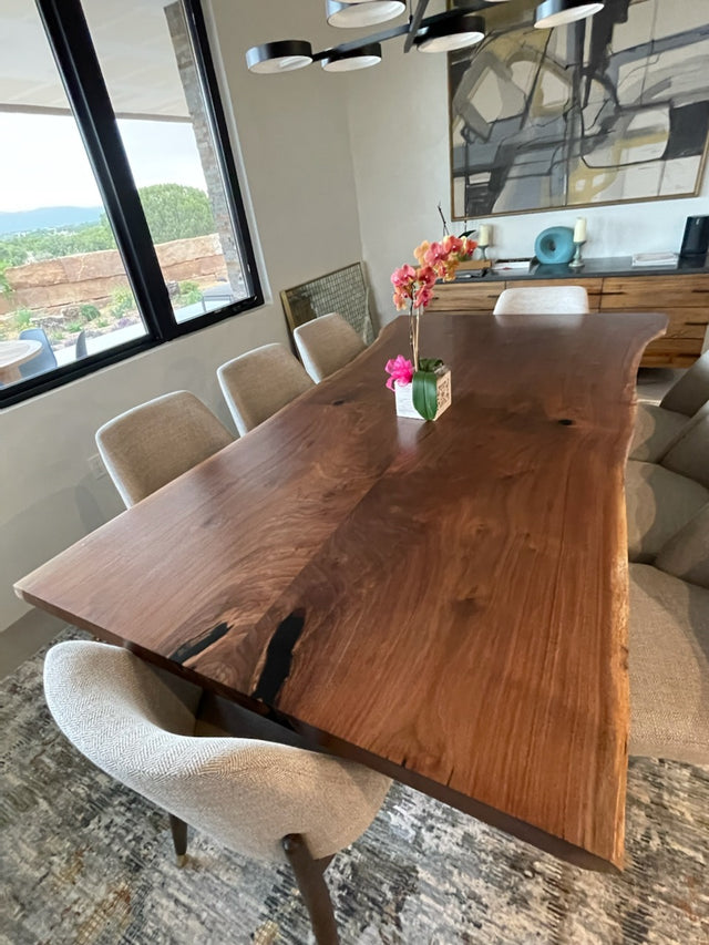 Black Walnut Book Matched Live Edge Dining Table