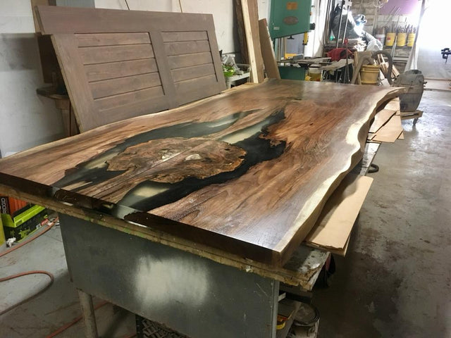 Black Walnut Book Matched Live Edge Dining Table