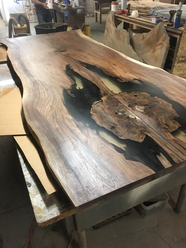 Black Walnut Book Matched Live Edge Dining Table