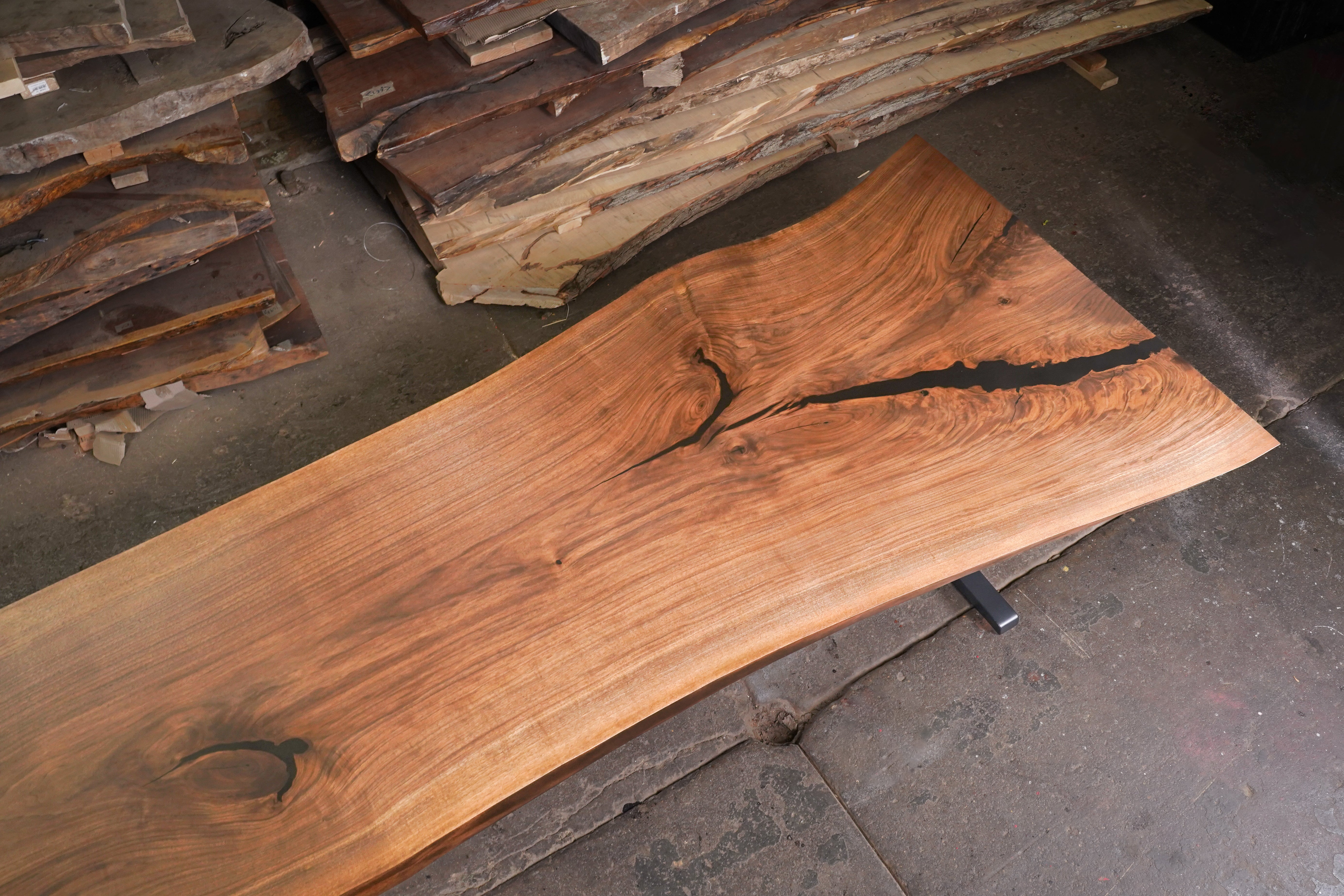 Product image 2: Black Walnut Live Edge Dining Table with a Single Slab Top