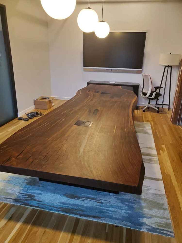 Black Walnut Live Edge Epoxy Resin Kitchen Dining Conference Table 5