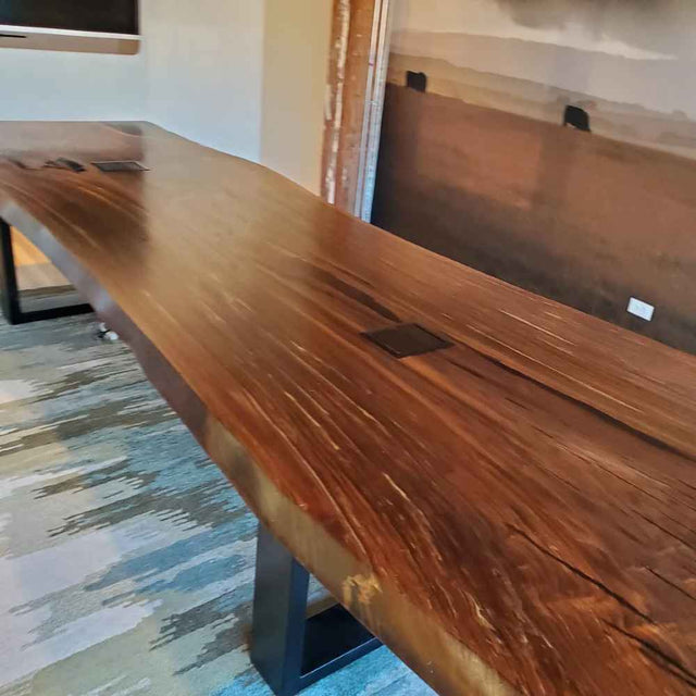 Black Walnut Live Edge Epoxy Resin Kitchen Dining Conference Table 2