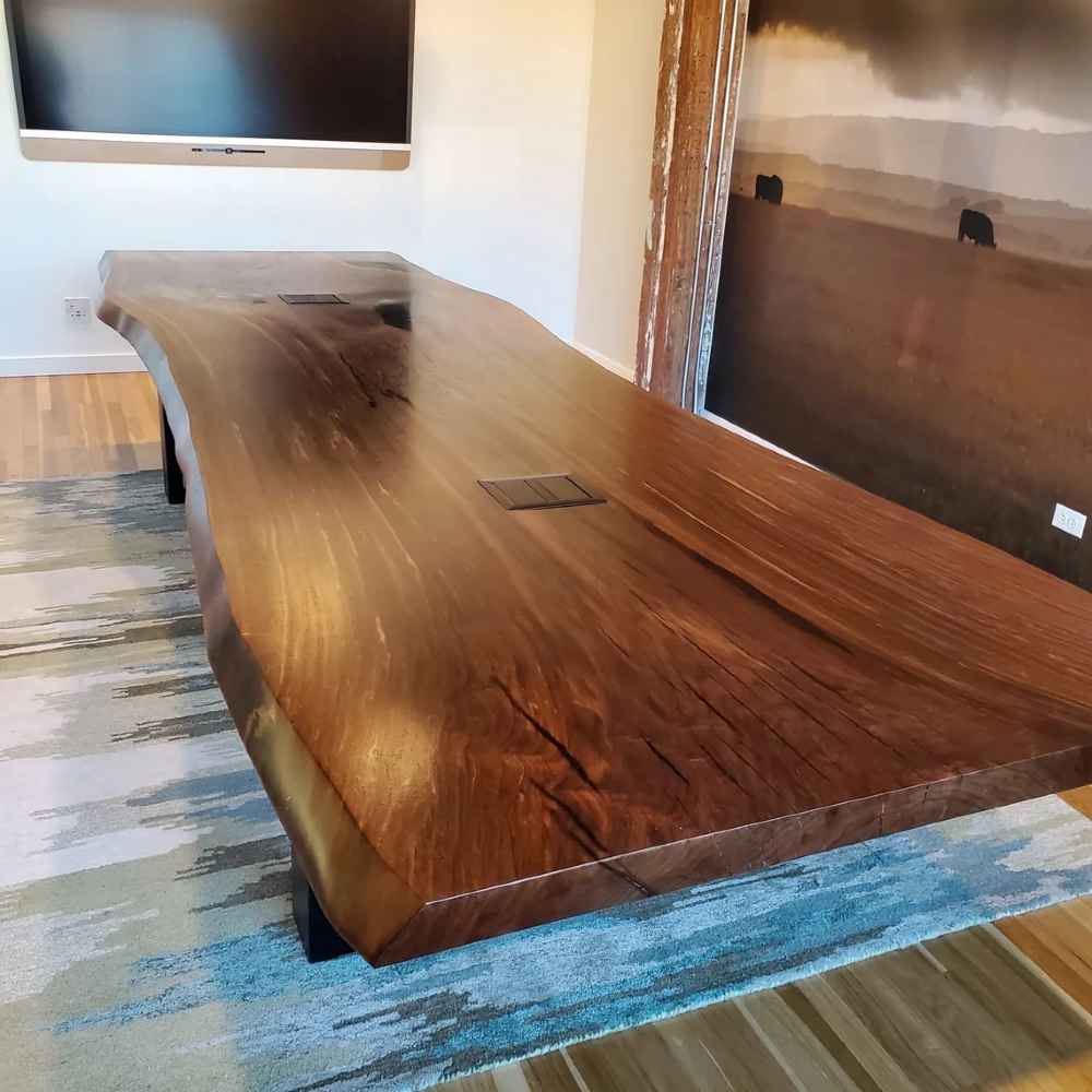 Black Walnut Live Edge Epoxy Resin Kitchen Dining Conference Table 1