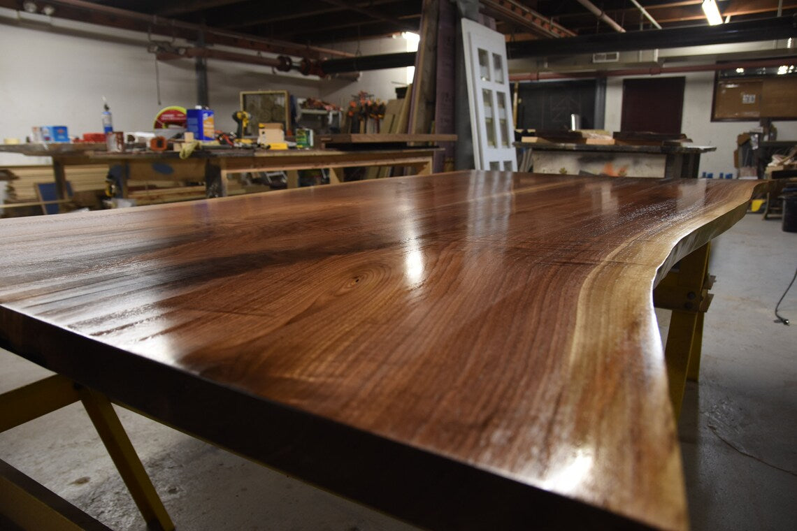 Book Matched Black Walnut Live Edge Dining Table