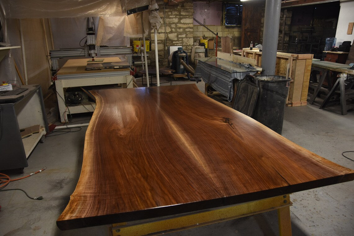 Book Matched Black Walnut Live Edge Dining Table